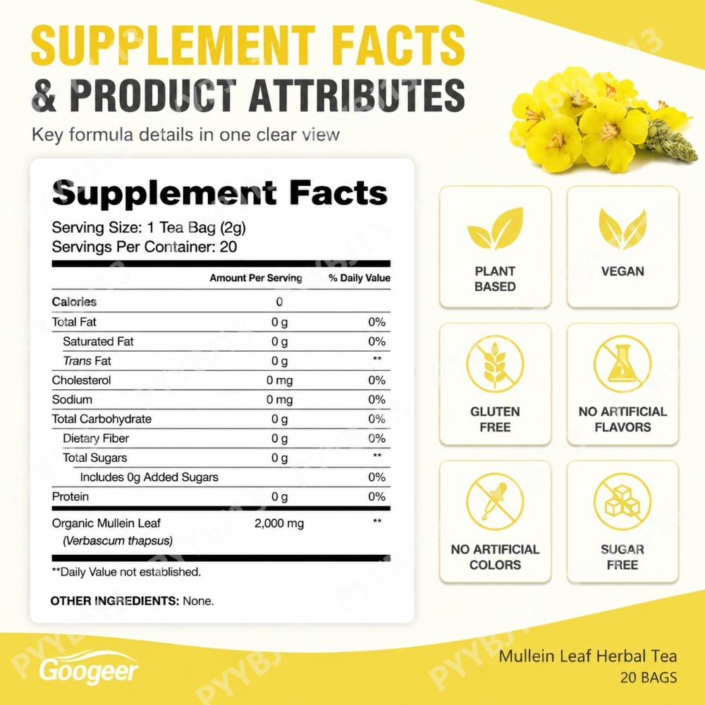 Googeer Mullein Leaf Herbal Te - Herbal Wellness Drink review and price