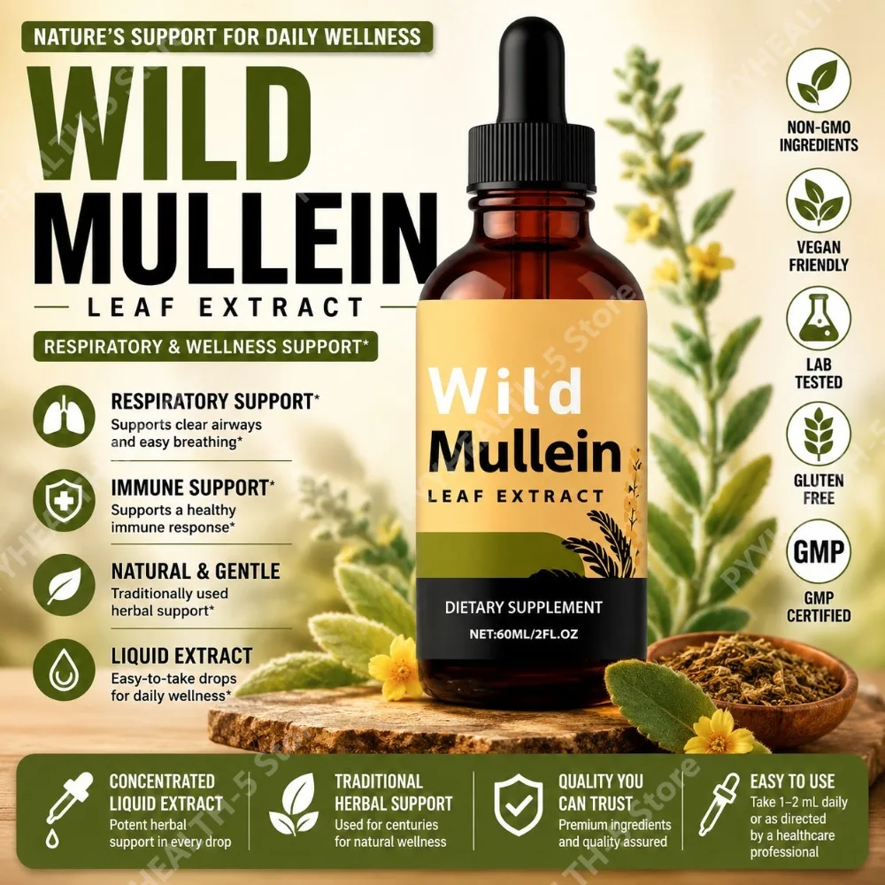 Wild Mullein Leaf Drops with G - Herbal Wellness Supplement review and price