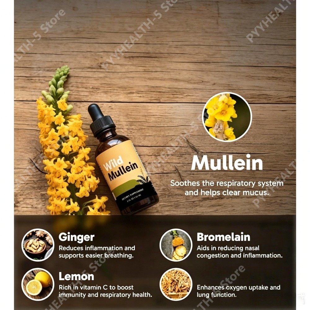 Wild Mullein Leaf Drops with G - Herbal Wellness Supplement review and price