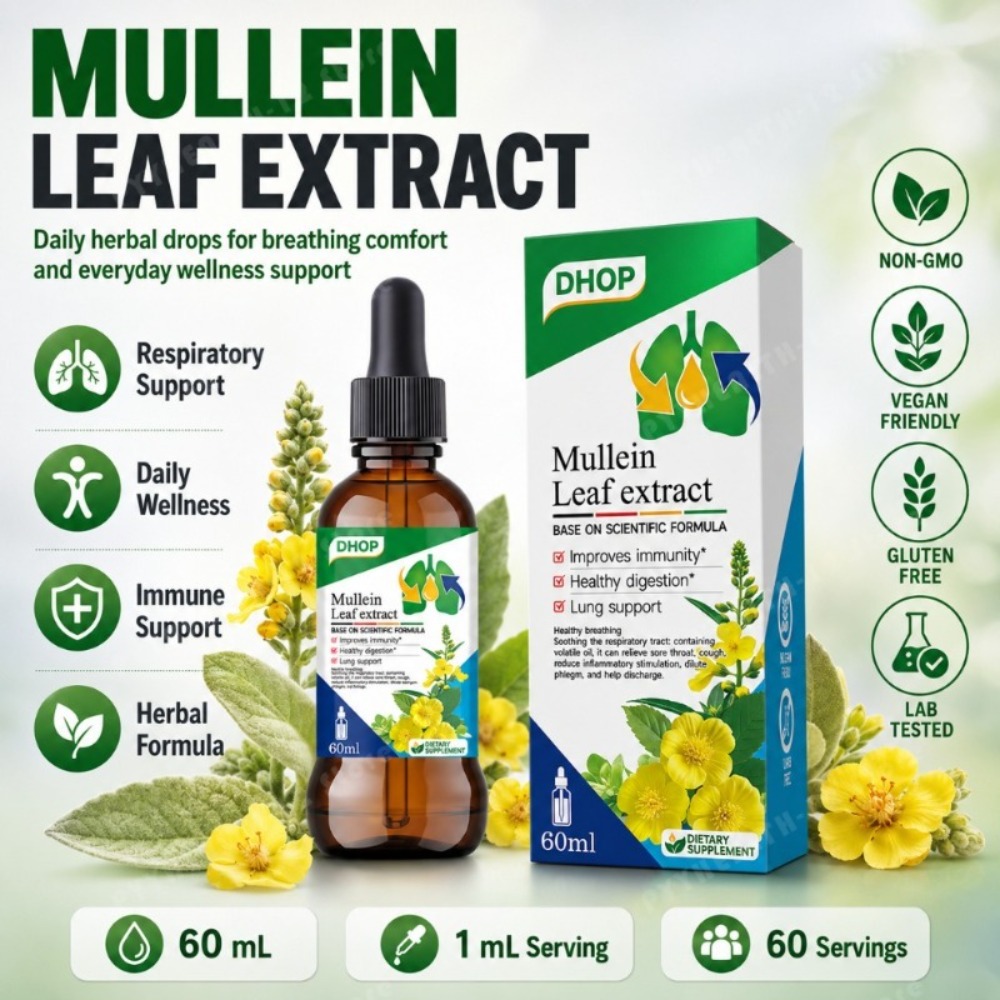Mullein Leaf Extract Drops 60m - Herbal Wellness Supplement review and price