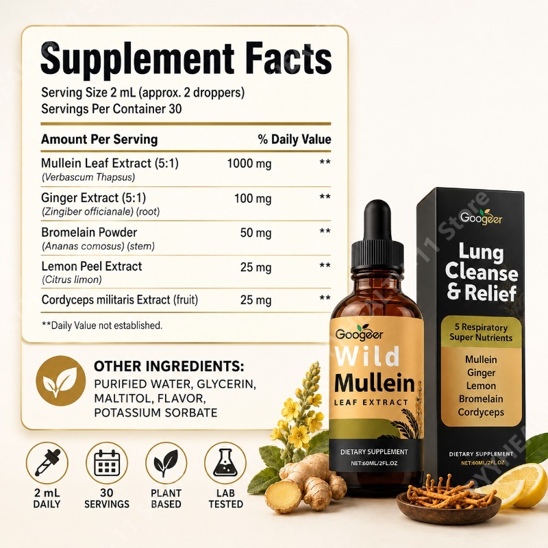 Mullein Liquid Drops Herbal Bl - Herbal Wellness Supplement review and price