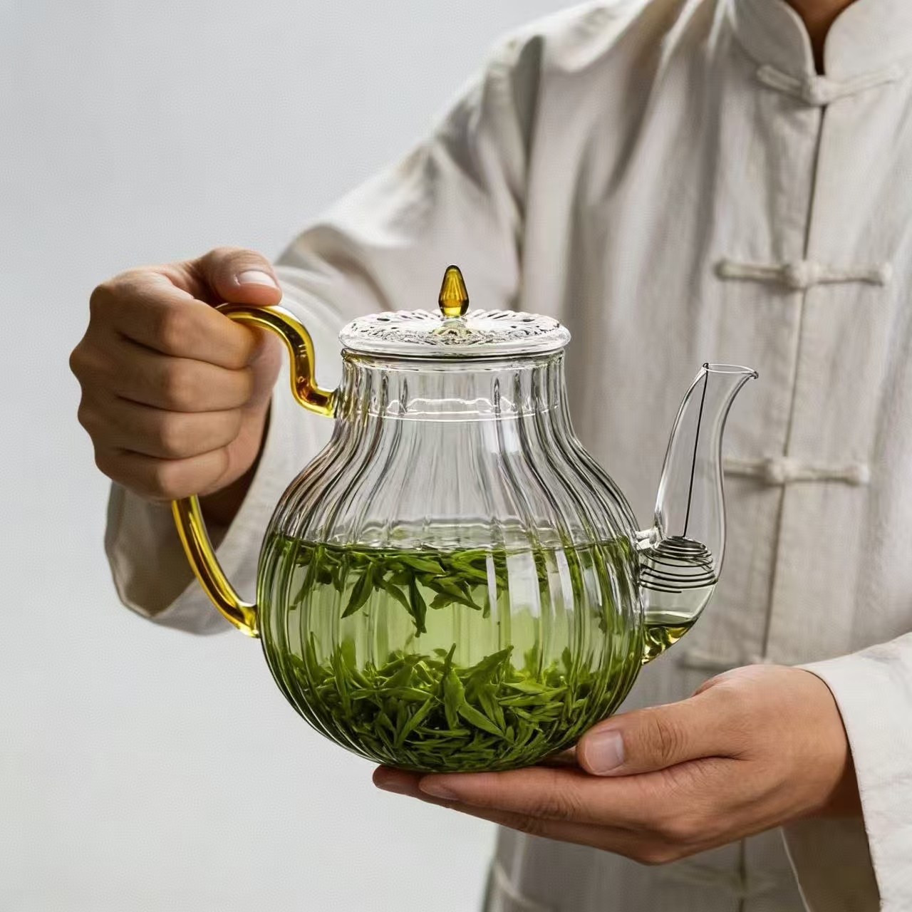 700ml Striped Glass Teapot Wit - Nettle Leaf Tea review and price